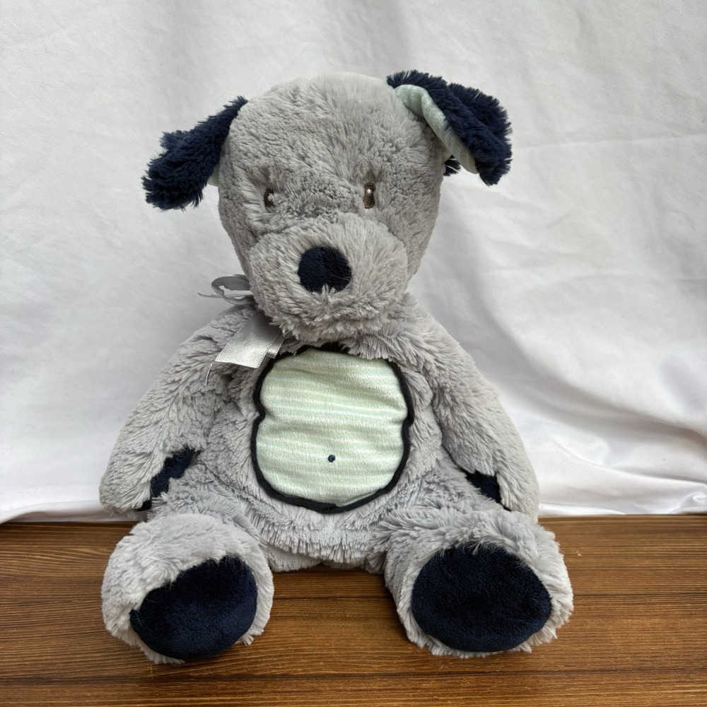 Douglas Baby Plush Puppy Dog Gray Blue Striped UnderStuffed Animal Security Toy